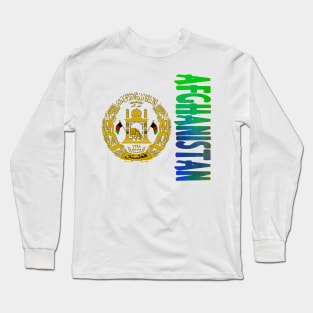 Afghanistan Coat of Arms Design Long Sleeve T-Shirt